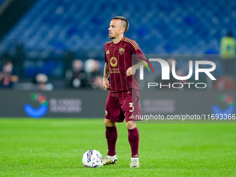 Angelino of AS Roma during the Serie A Enilive match between AS Roma and FC Internazionale at Stadio Olimpico on October 20, 2024 in Rome, I...