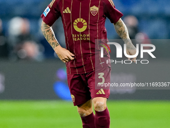 Angelino of AS Roma during the Serie A Enilive match between AS Roma and FC Internazionale at Stadio Olimpico on October 20, 2024 in Rome, I...