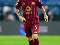 Angelino of AS Roma during the Serie A Enilive match between AS Roma and FC Internazionale at Stadio Olimpico on October 20, 2024 in Rome, I...