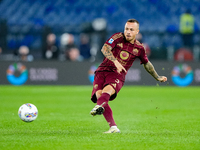 Angelino of AS Roma during the Serie A Enilive match between AS Roma and FC Internazionale at Stadio Olimpico on October 20, 2024 in Rome, I...