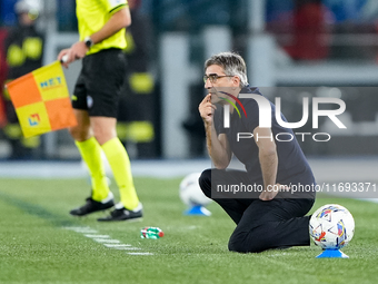 Ivan Juric head coach of AS Roma looks on during the Serie A Enilive match between AS Roma and FC Internazionale at Stadio Olimpico on Octob...