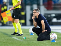 Ivan Juric head coach of AS Roma looks on during the Serie A Enilive match between AS Roma and FC Internazionale at Stadio Olimpico on Octob...