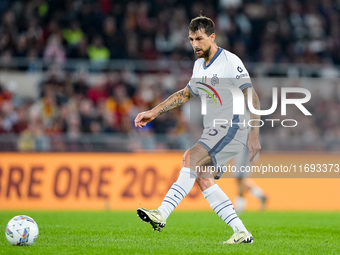 Francesco Acerbi of FC Internazionale during the Serie A Enilive match between AS Roma and FC Internazionale at Stadio Olimpico on October 2...