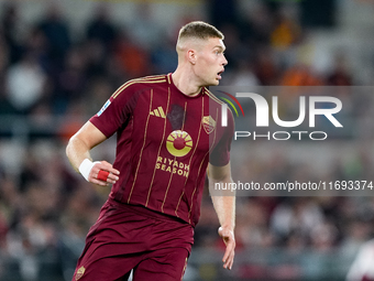 Artem Dovbyk of AS Roma looks on during the Serie A Enilive match between AS Roma and FC Internazionale at Stadio Olimpico on October 20, 20...