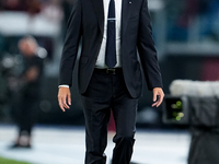 Simone Inzaghi head coach of FC Internazionale looks on during the Serie A Enilive match between AS Roma and FC Internazionale at Stadio Oli...