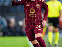 Nicola Zalewski of AS Roma during the Serie A Enilive match between AS Roma and FC Internazionale at Stadio Olimpico on October 20, 2024 in...