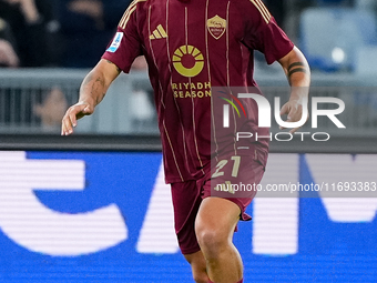 Paulo Dybala of AS Roma during the Serie A Enilive match between AS Roma and FC Internazionale at Stadio Olimpico on October 20, 2024 in Rom...