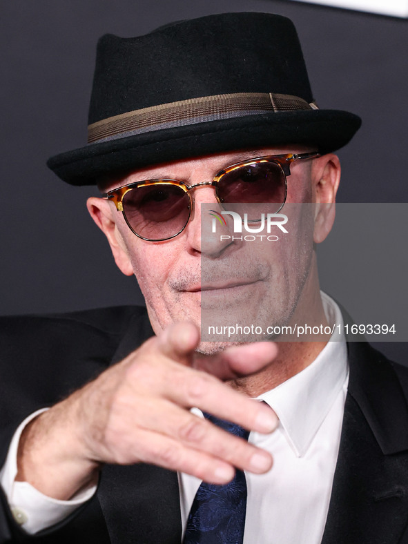 Jacques Audiard arrives at the Los Angeles Premiere of Netflix's 'Emilia Perez' held at The Egyptian Theatre Hollywood on October 21, 2024 i...