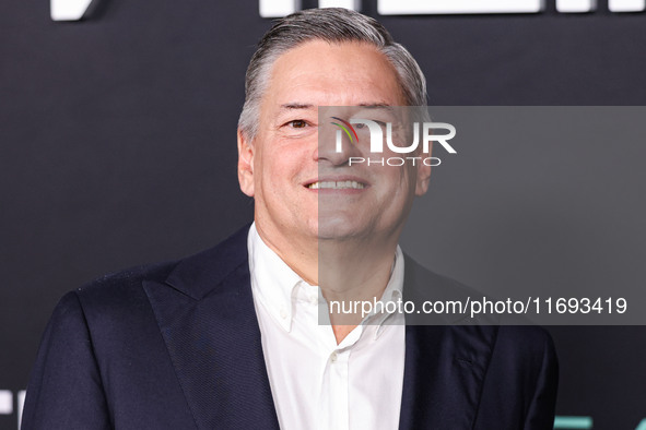 Co-CEO of Netflix Ted Sarandos arrives at the Los Angeles Premiere of Netflix's 'Emilia Perez' held at The Egyptian Theatre Hollywood on Oct...