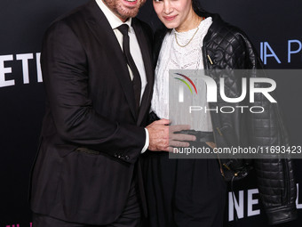 Edgar Ramirez and Sofia Boutella arrive at the Los Angeles Premiere of Netflix's 'Emilia Perez' held at The Egyptian Theatre Hollywood on Oc...