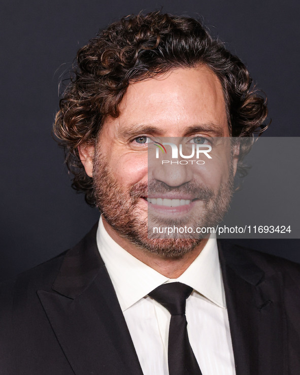 Edgar Ramirez arrives at the Los Angeles Premiere of Netflix's 'Emilia Perez' held at The Egyptian Theatre Hollywood on October 21, 2024 in...