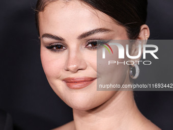 Selena Gomez wearing Elie Saab arrives at the Los Angeles Premiere of Netflix's 'Emilia Perez' held at The Egyptian Theatre Hollywood on Oct...