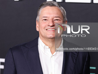 Co-CEO of Netflix Ted Sarandos arrives at the Los Angeles Premiere of Netflix's 'Emilia Perez' held at The Egyptian Theatre Hollywood on Oct...