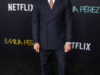 Aaron Dominguez arrives at the Los Angeles Premiere of Netflix's 'Emilia Perez' held at The Egyptian Theatre Hollywood on October 21, 2024 i...