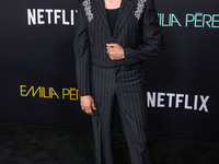 Carlos Eric Lopez arrives at the Los Angeles Premiere of Netflix's 'Emilia Perez' held at The Egyptian Theatre Hollywood on October 21, 2024...