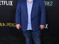 Josh Gad arrives at the Los Angeles Premiere of Netflix's 'Emilia Perez' held at The Egyptian Theatre Hollywood on October 21, 2024 in Holly...