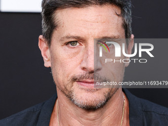 Simon Rex arrives at the Los Angeles Premiere of Netflix's 'Emilia Perez' held at The Egyptian Theatre Hollywood on October 21, 2024 in Holl...