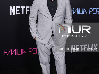 Spencer Garrett arrives at the Los Angeles Premiere of Netflix's 'Emilia Perez' held at The Egyptian Theatre Hollywood on October 21, 2024 i...