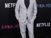 Spencer Garrett arrives at the Los Angeles Premiere of Netflix's 'Emilia Perez' held at The Egyptian Theatre Hollywood on October 21, 2024 i...