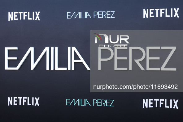 A general view of atmosphere at the Los Angeles Premiere of Netflix's 'Emilia Perez' held at The Egyptian Theatre Hollywood on October 21, 2...