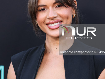 Denise Rodriguez arrives at the Los Angeles Premiere of Netflix's 'Emilia Perez' held at The Egyptian Theatre Hollywood on October 21, 2024...