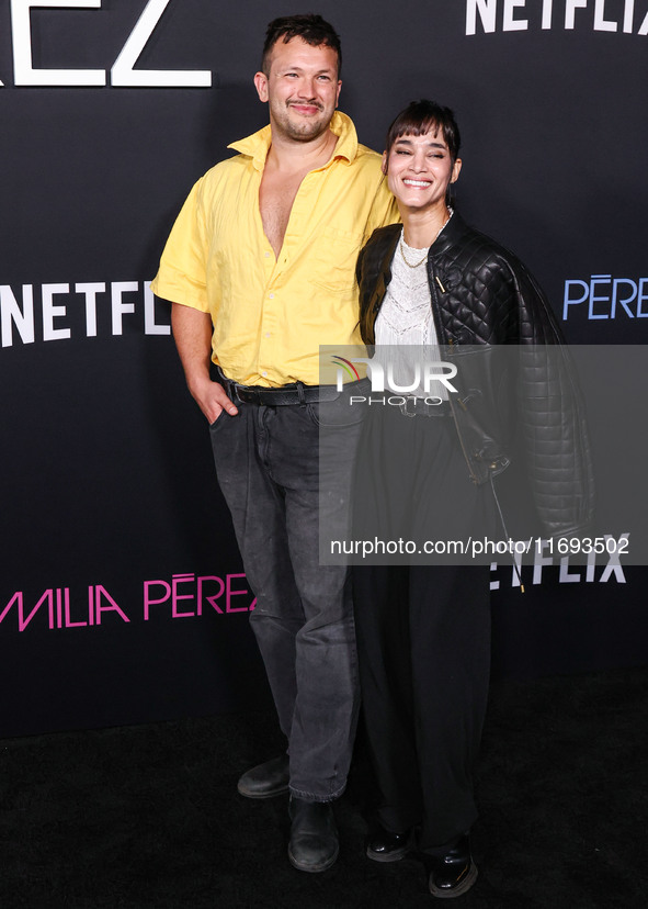 Sofia Boutella arrives at the Los Angeles Premiere of Netflix's 'Emilia Perez' held at The Egyptian Theatre Hollywood on October 21, 2024 in...