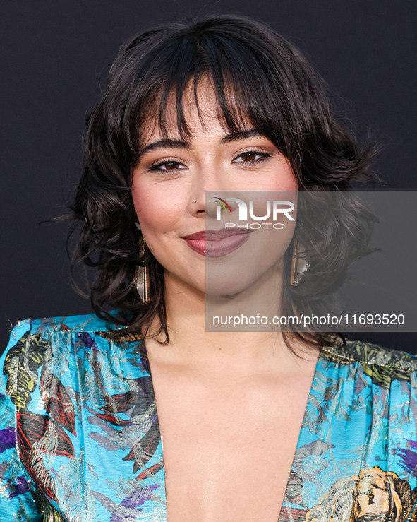 Xochitl Gomez arrives at the Los Angeles Premiere of Netflix's 'Emilia Perez' held at The Egyptian Theatre Hollywood on October 21, 2024 in...