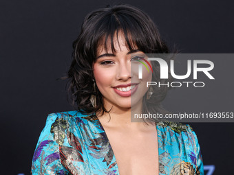 Xochitl Gomez arrives at the Los Angeles Premiere of Netflix's 'Emilia Perez' held at The Egyptian Theatre Hollywood on October 21, 2024 in...