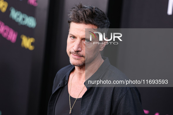 Simon Rex arrives at the Los Angeles Premiere of Netflix's 'Emilia Perez' held at The Egyptian Theatre Hollywood on October 21, 2024 in Holl...