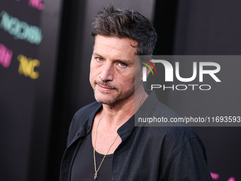 Simon Rex arrives at the Los Angeles Premiere of Netflix's 'Emilia Perez' held at The Egyptian Theatre Hollywood on October 21, 2024 in Holl...