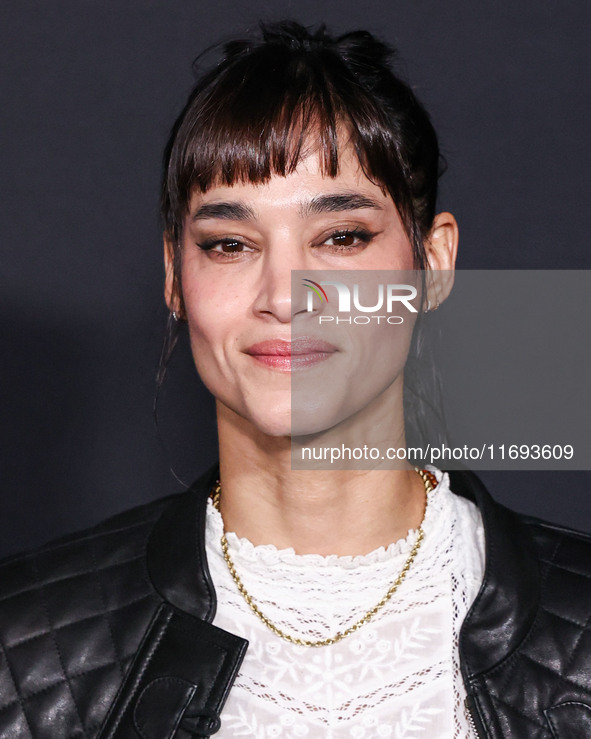 Sofia Boutella arrives at the Los Angeles Premiere of Netflix's 'Emilia Perez' held at The Egyptian Theatre Hollywood on October 21, 2024 in...