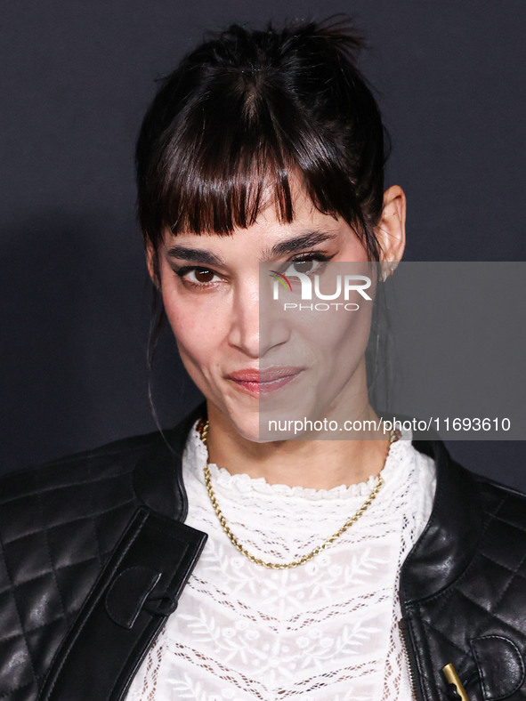 Sofia Boutella arrives at the Los Angeles Premiere of Netflix's 'Emilia Perez' held at The Egyptian Theatre Hollywood on October 21, 2024 in...