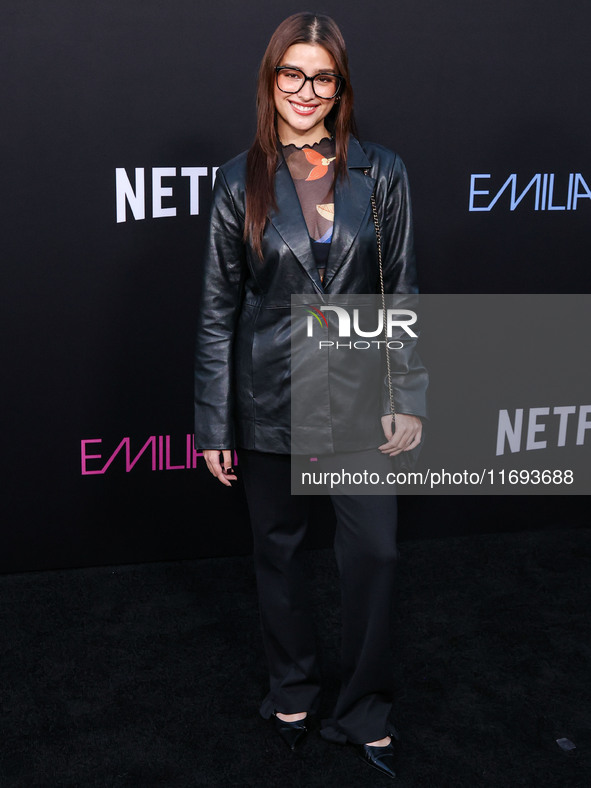 Liza Soberano arrives at the Los Angeles Premiere of Netflix's 'Emilia Perez' held at The Egyptian Theatre Hollywood on October 21, 2024 in...