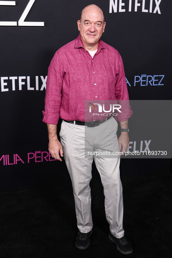 John Carroll Lynch arrives at the Los Angeles Premiere of Netflix's 'Emilia Perez' held at The Egyptian Theatre Hollywood on October 21, 202...