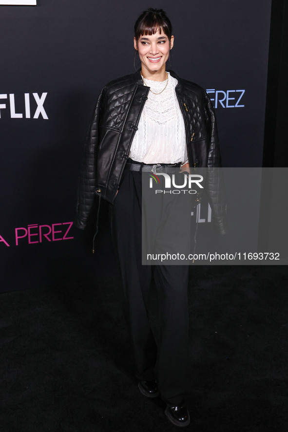 Sofia Boutella arrives at the Los Angeles Premiere of Netflix's 'Emilia Perez' held at The Egyptian Theatre Hollywood on October 21, 2024 in...