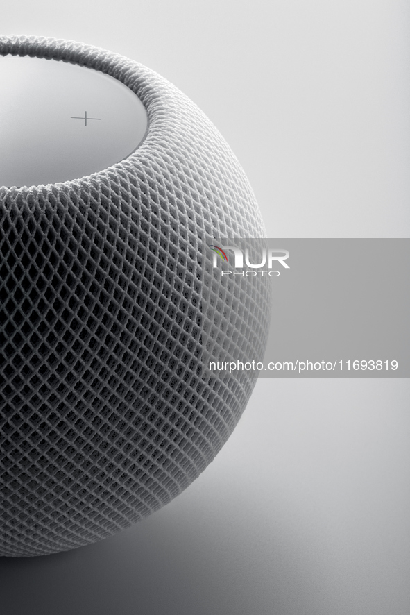 Apple HomePod mini is in a studio in San Ferdinando di Puglia, Italy, on February 3, 2024. 