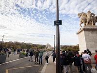 In Paris, France, on October 21, 2024, Paris City Hall definitively closes the Iena Bridge to car traffic. This emblematic bridge linking th...