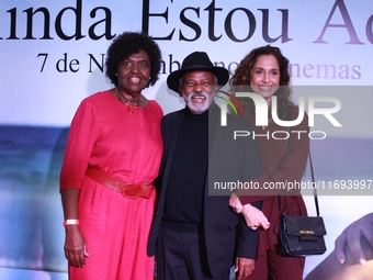 Vera Magalhaes, Antonio Pitanga, and Camila Pitanga attend the premiere of 'I'm Still Here' on October 21, 2024, at Cine Odeon in Rio de Jan...