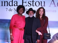 Vera Magalhaes, Antonio Pitanga, and Camila Pitanga attend the premiere of 'I'm Still Here' on October 21, 2024, at Cine Odeon in Rio de Jan...