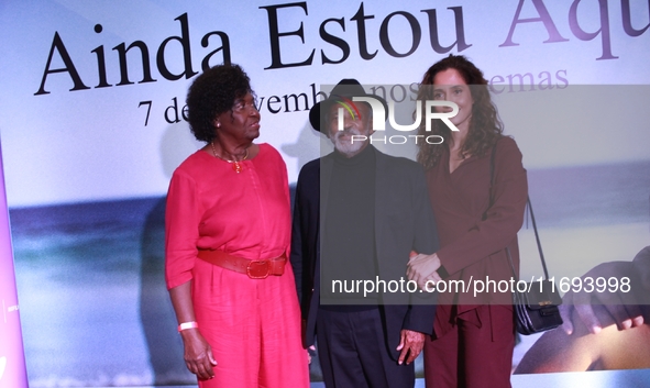 Vera Magalhaes, Antonio Pitanga, and Camila Pitanga attend the premiere of 'I'm Still Here' on October 21, 2024, at Cine Odeon in Rio de Jan...