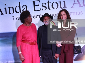 Vera Magalhaes, Antonio Pitanga, and Camila Pitanga attend the premiere of 'I'm Still Here' on October 21, 2024, at Cine Odeon in Rio de Jan...