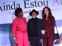 Vera Magalhaes, Antonio Pitanga, and Camila Pitanga attend the premiere of 'I'm Still Here' on October 21, 2024, at Cine Odeon in Rio de Jan...