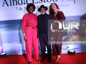 Vera Magalhaes, Antonio Pitanga, and Camila Pitanga attend the premiere of 'I'm Still Here' on October 21, 2024, at Cine Odeon in Rio de Jan...