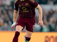 Artem Dovbyk of AS Roma in action during the Serie A Enilive match between AS Roma and FC Internazionale at Stadio Olimpico on October 20, 2...