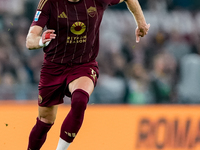 Artem Dovbyk of AS Roma in action during the Serie A Enilive match between AS Roma and FC Internazionale at Stadio Olimpico on October 20, 2...