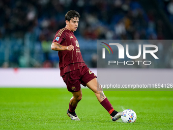 Paulo Dybala of AS Roma in action during the Serie A Enilive match between AS Roma and FC Internazionale at Stadio Olimpico on October 20, 2...