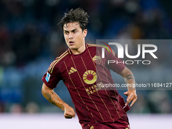 Paulo Dybala of AS Roma looks on during the Serie A Enilive match between AS Roma and FC Internazionale at Stadio Olimpico on October 20, 20...