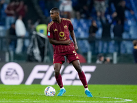 Evan Ndicka of AS Roma during the Serie A Enilive match between AS Roma and FC Internazionale at Stadio Olimpico on October 20, 2024 in Rome...