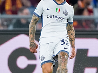 Federico Dimarco of FC Internazionale during the Serie A Enilive match between AS Roma and FC Internazionale at Stadio Olimpico on October 2...