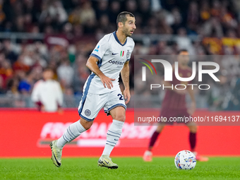 Henrikh Mkhitaryan of FC Internazionale during the Serie A Enilive match between AS Roma and FC Internazionale at Stadio Olimpico on October...